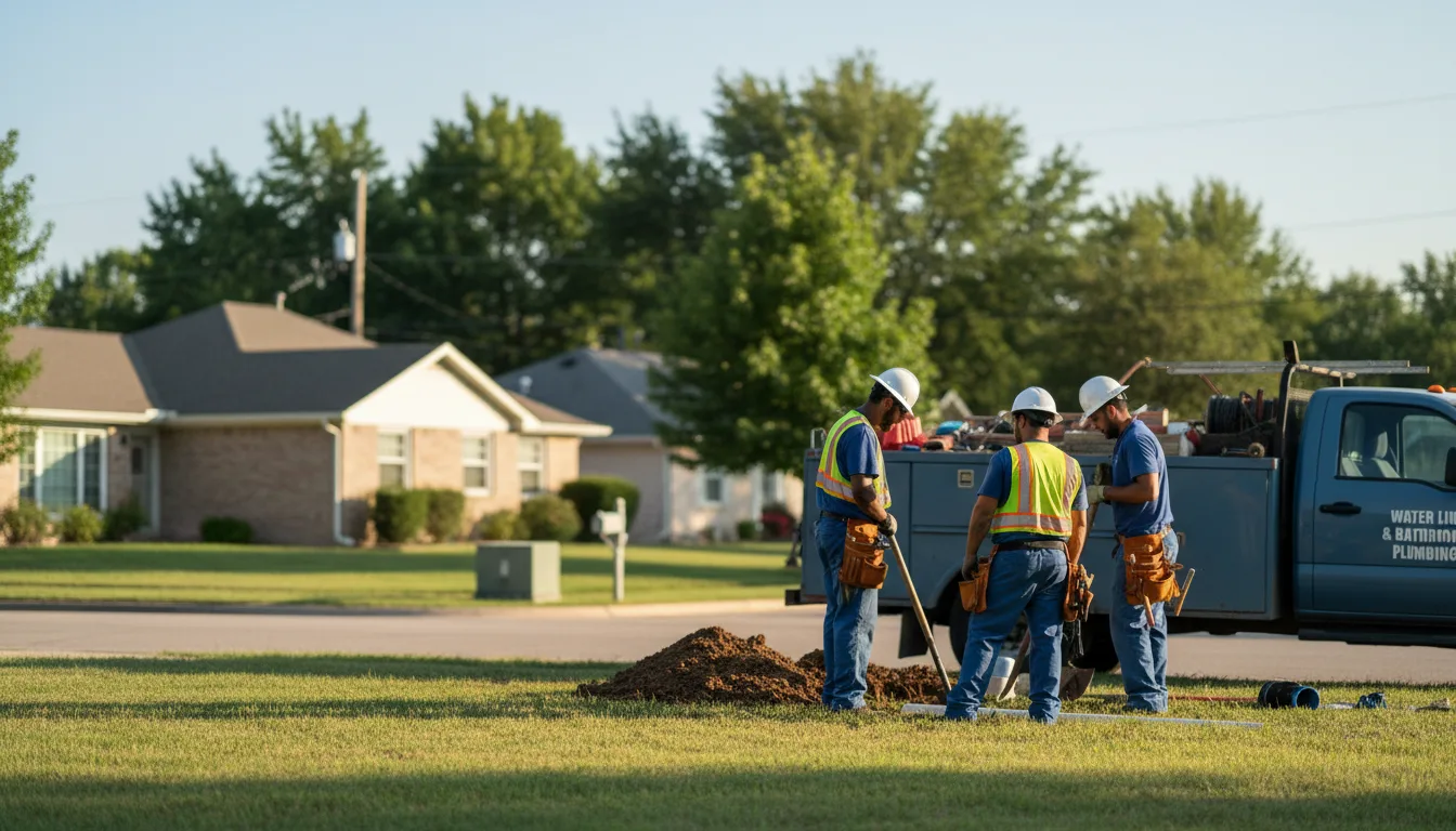 Residential water line and bathroom plumbing service in Pointblank, TX